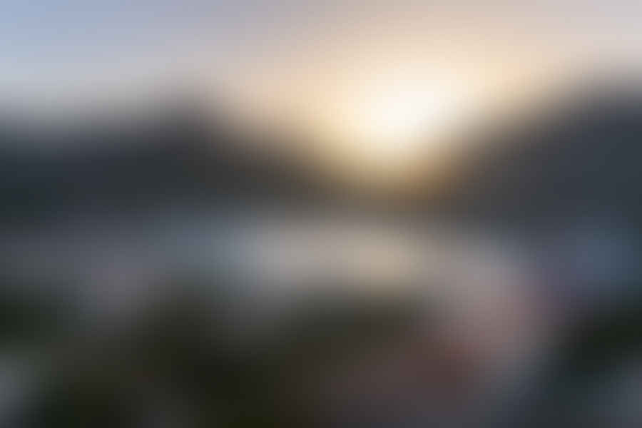 Scenic sunset over a remote Greek village